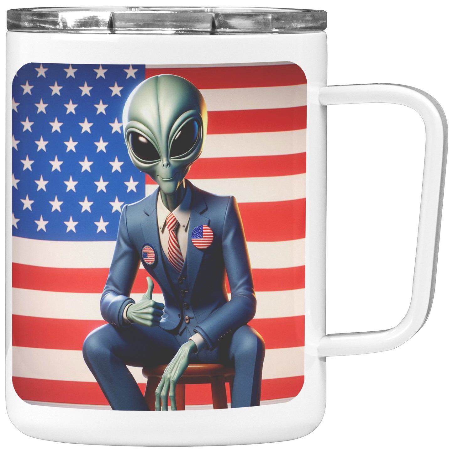 Nebulon the Grey Alien - Insulated Coffee Mug #16