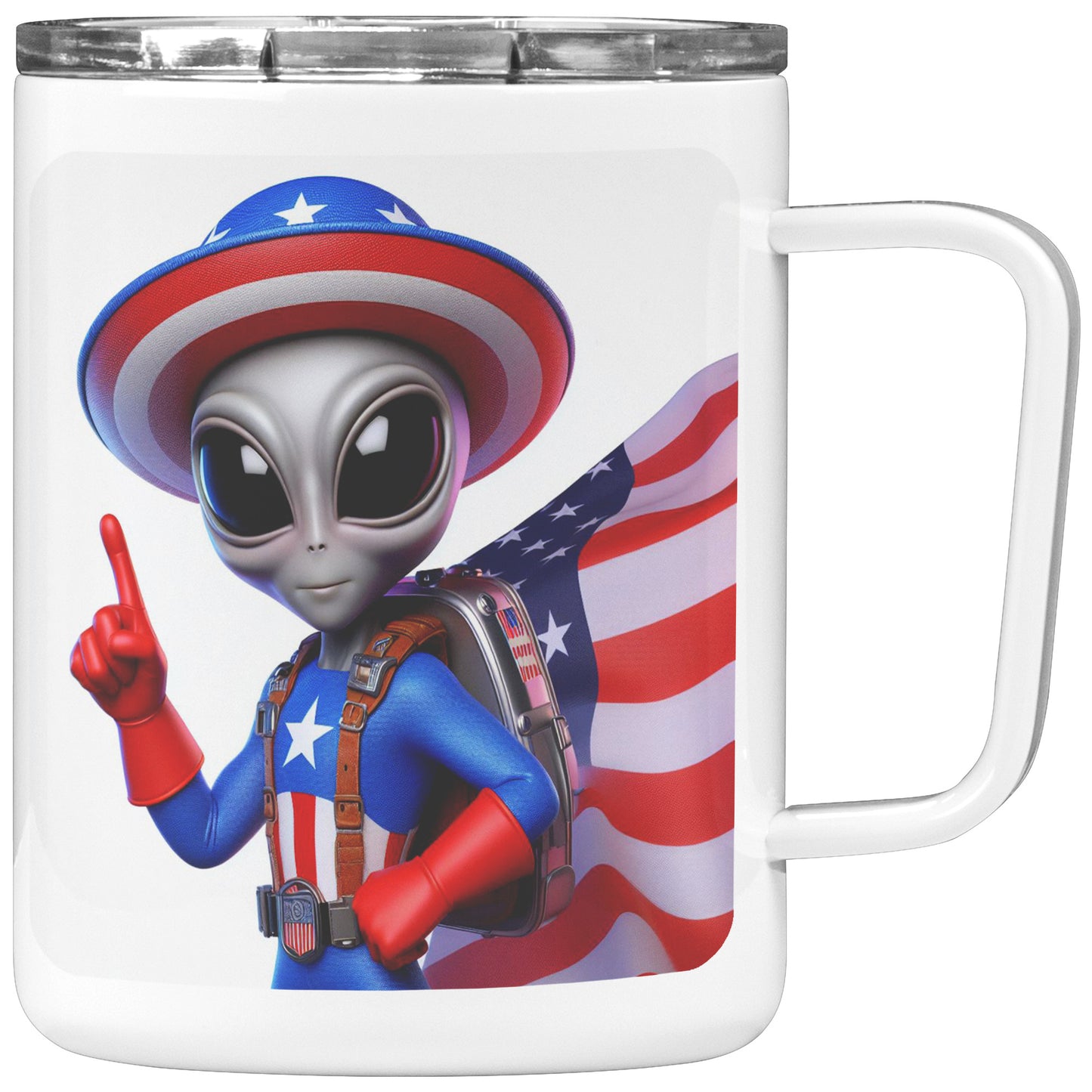 Nebulon the Grey Alien - Insulated Coffee Mug #5