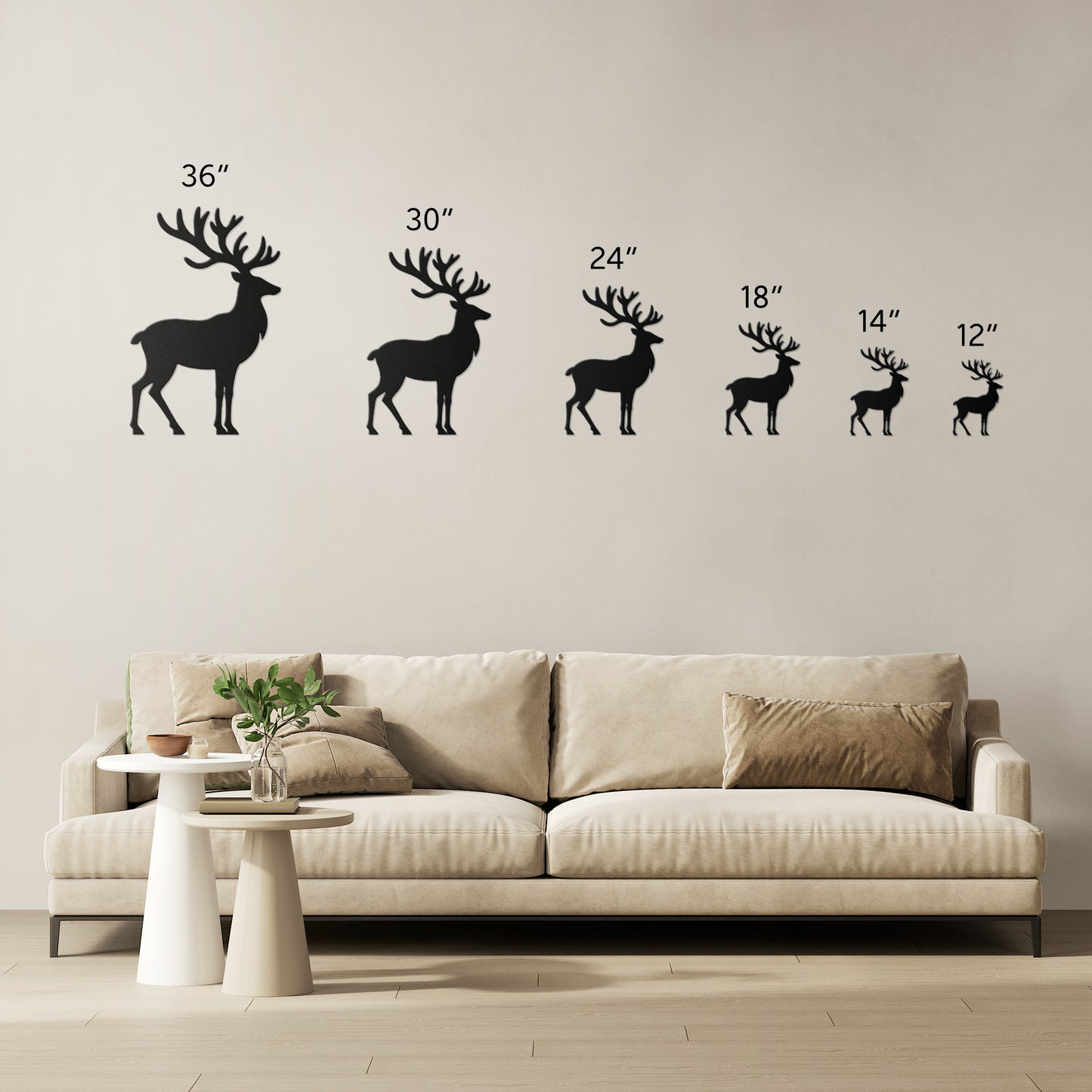 Reindeer Silhouette Christmas Metal Art
