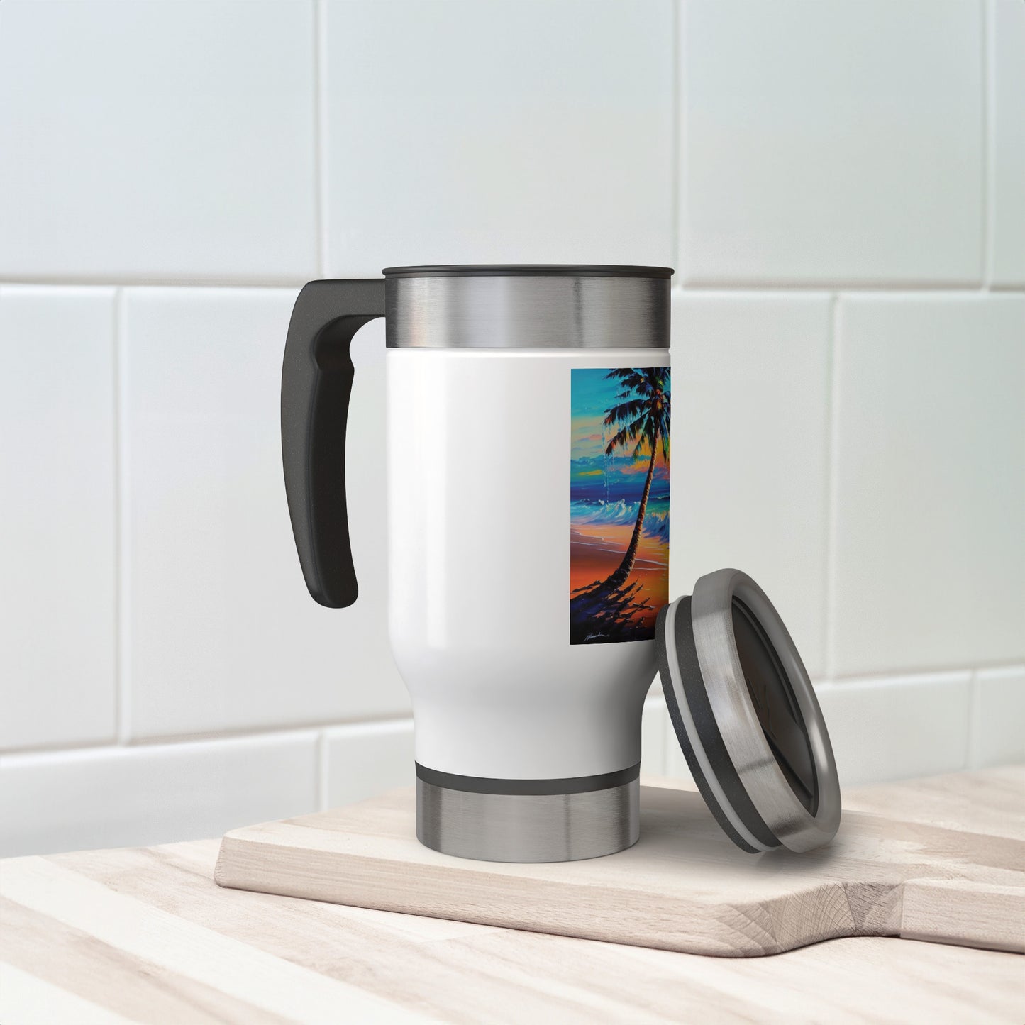 Tropical Island Beach - 14oz Travel Mug #1