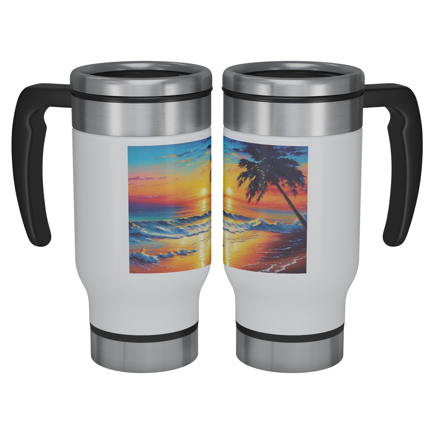 Tropical Island Beach - 14oz Travel Mug #3