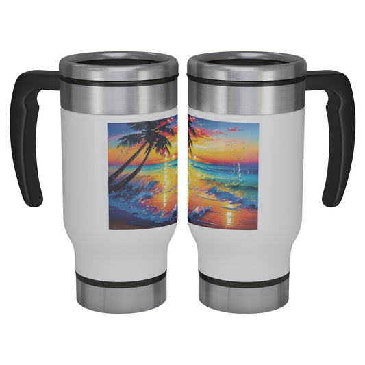 Tropical Island Beach - 14oz Travel Mug #6