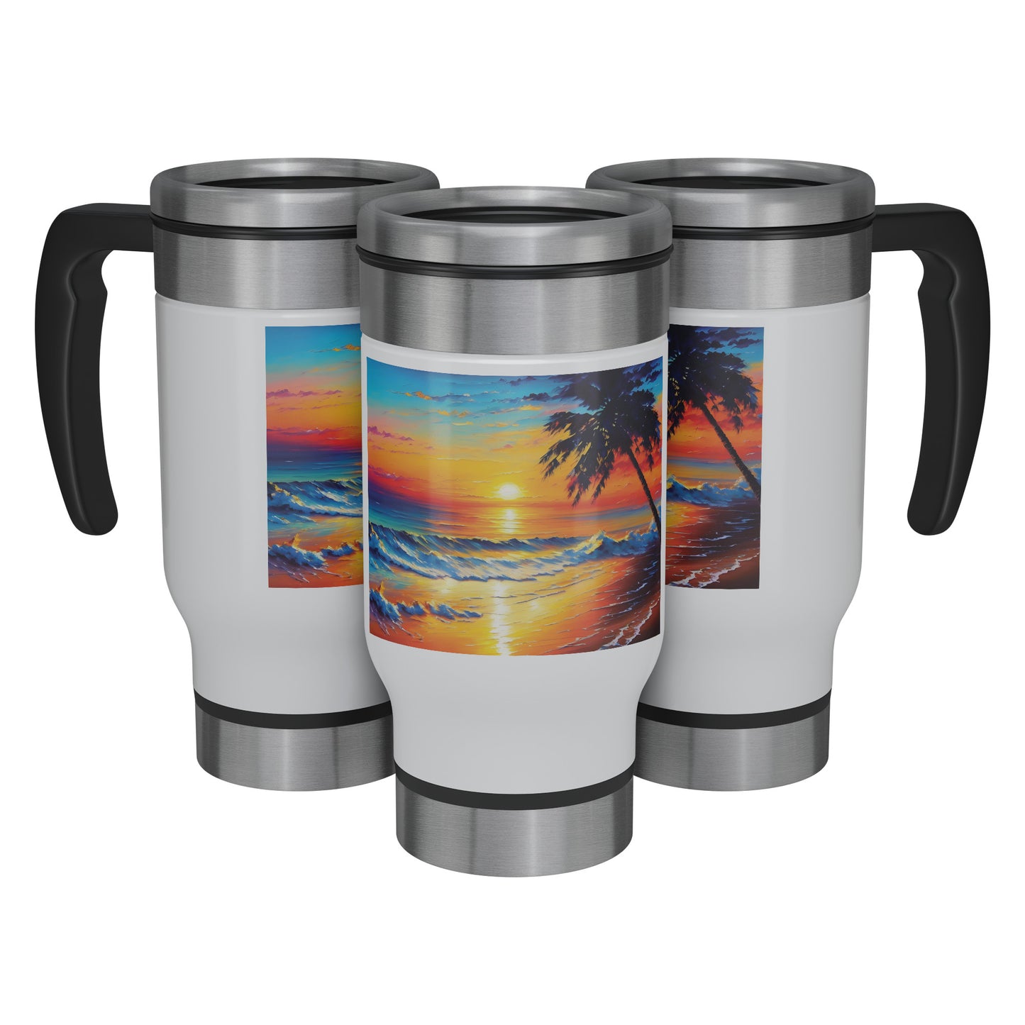 Tropical Island Beach - 14oz Travel Mug #3