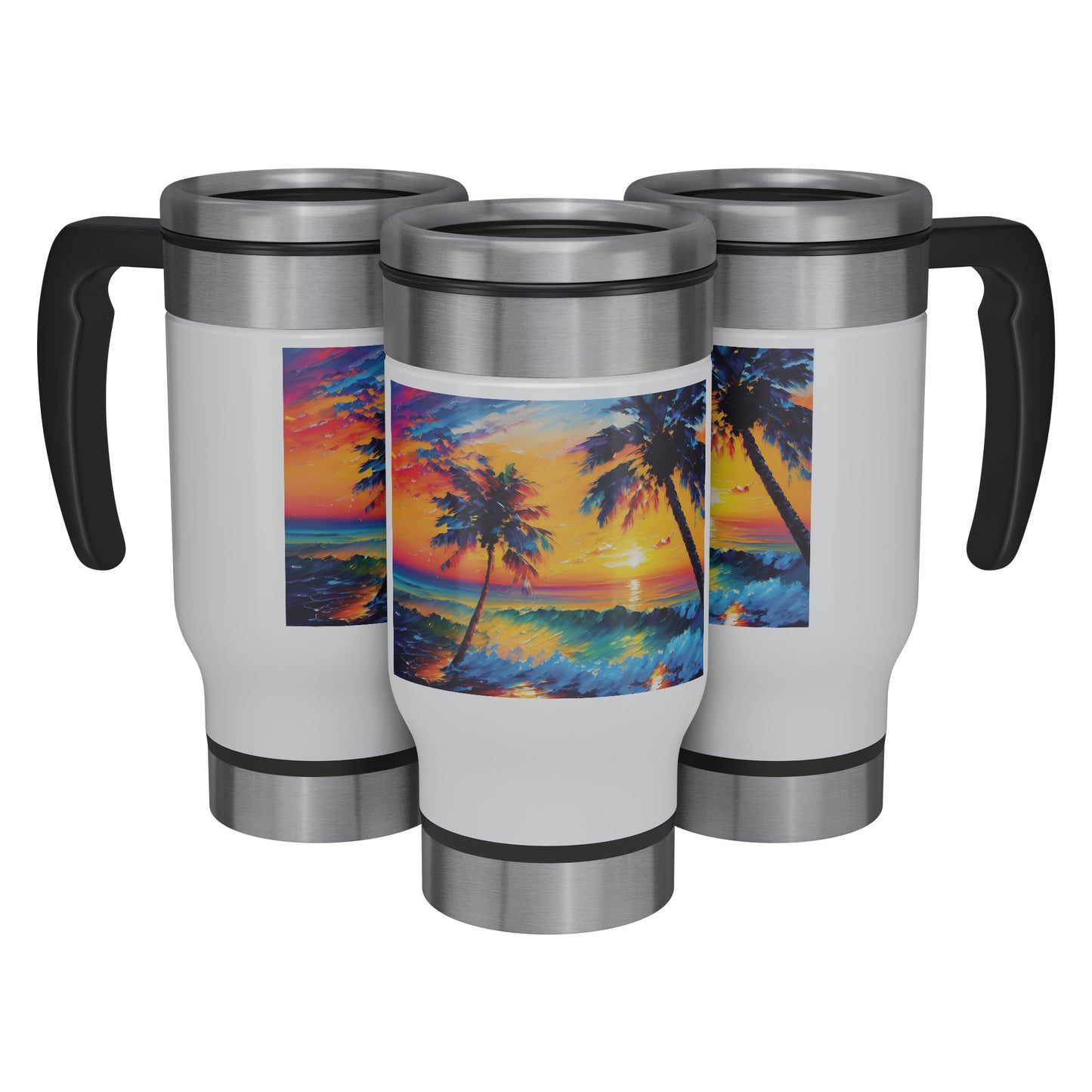 Tropical Island Beach - 14oz Travel Mug #2