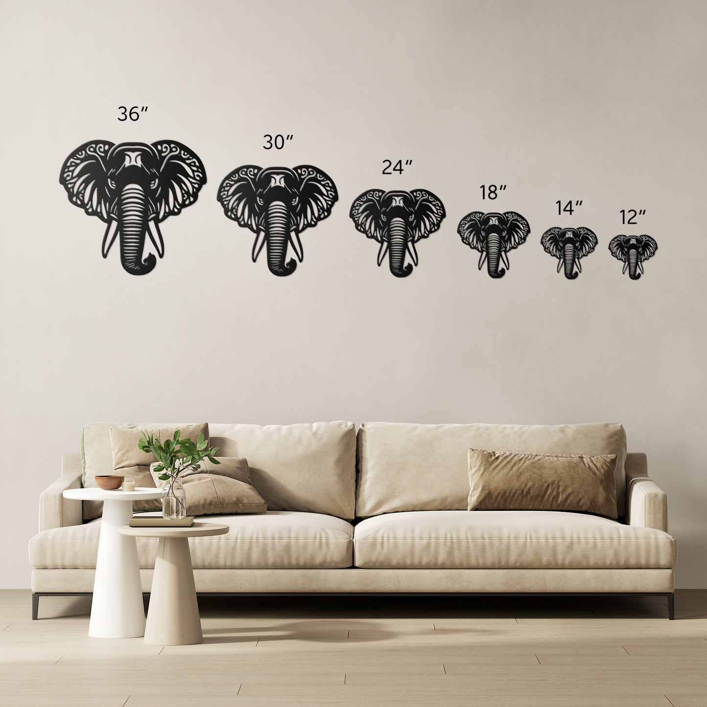 Wild Animals - Die-Cut Metal Wall Art - Elephant #4