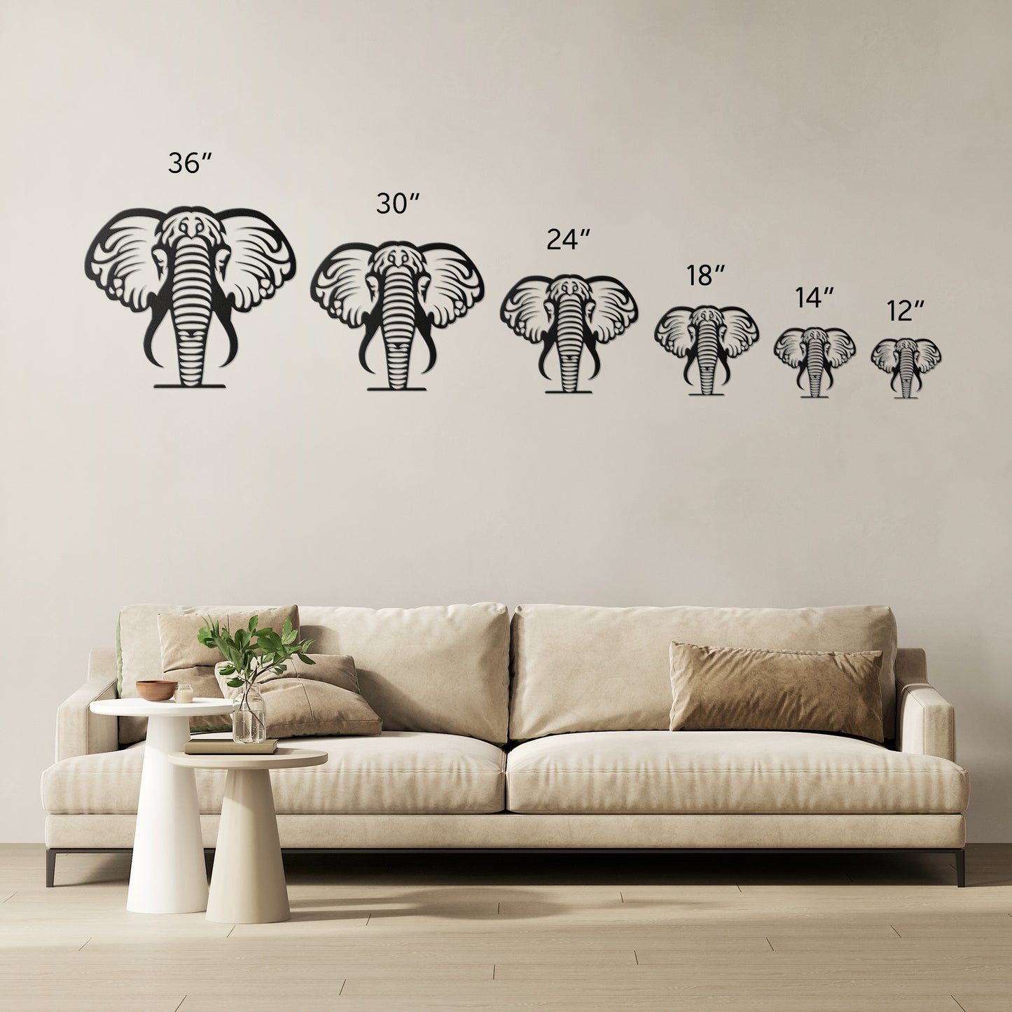 Wild Animals - Die-Cut Metal Wall Art - Elephant #8