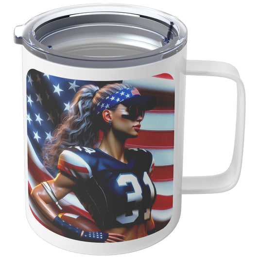 Woman Football Player - Insulated Coffee Mug #49