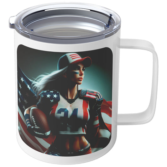 Woman Football Player - Insulated Coffee Mug #15