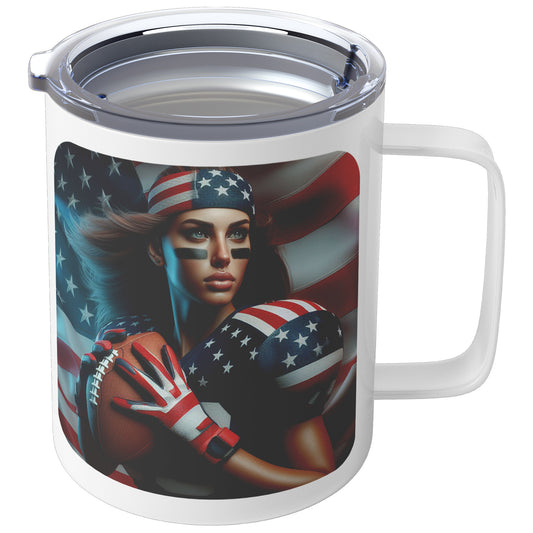 Woman Football Player - Insulated Coffee Mug #36