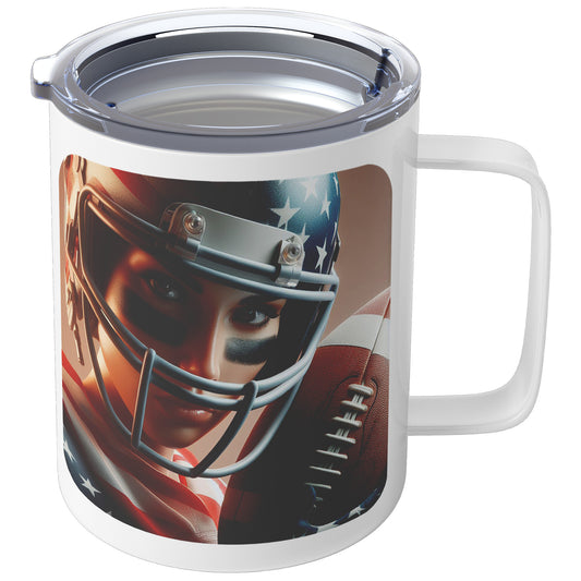 Woman Football Player - Insulated Coffee Mug #35