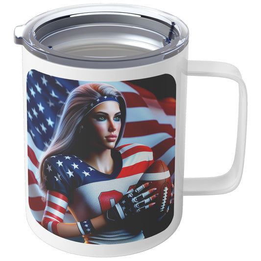 Woman Football Player - Insulated Coffee Mug #39