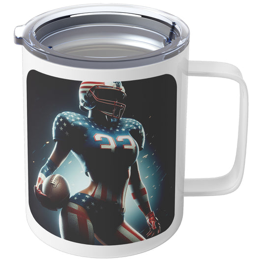 Woman Football Player - Insulated Coffee Mug #32