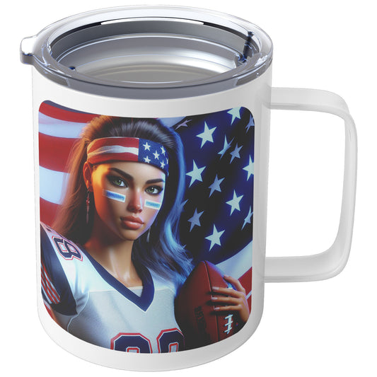 Woman Football Player - Insulated Coffee Mug #45