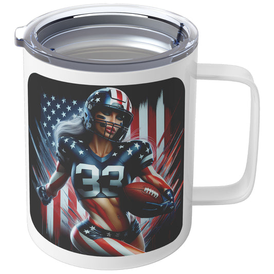 Woman Football Player - Insulated Coffee Mug #6