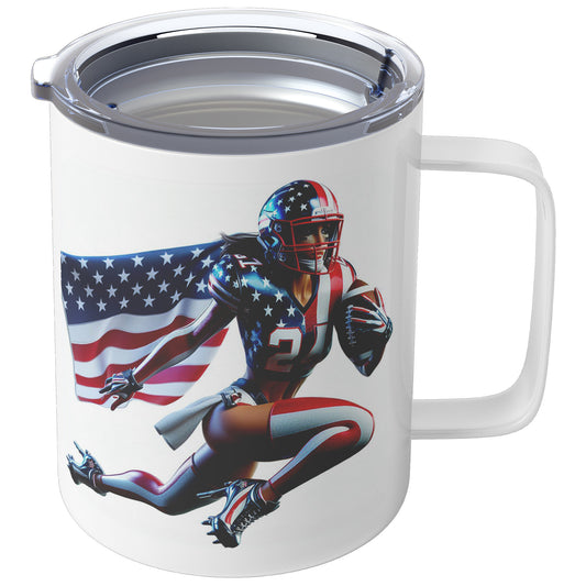 Woman Football Player - Insulated Coffee Mug #7