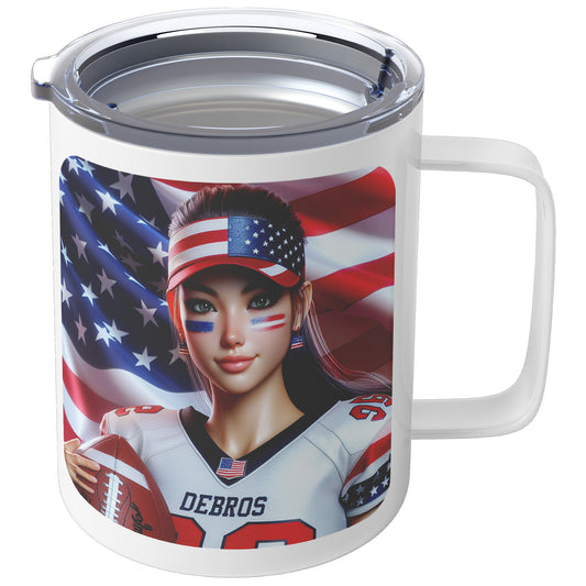 Woman Football Player - Insulated Coffee Mug #38