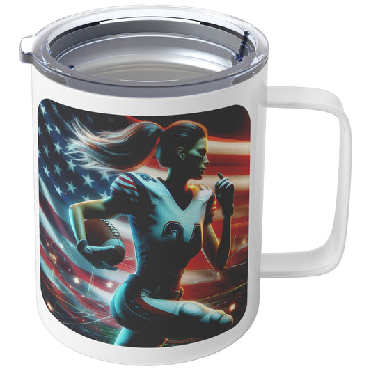 Woman Football Player - Insulated Coffee Mug #43