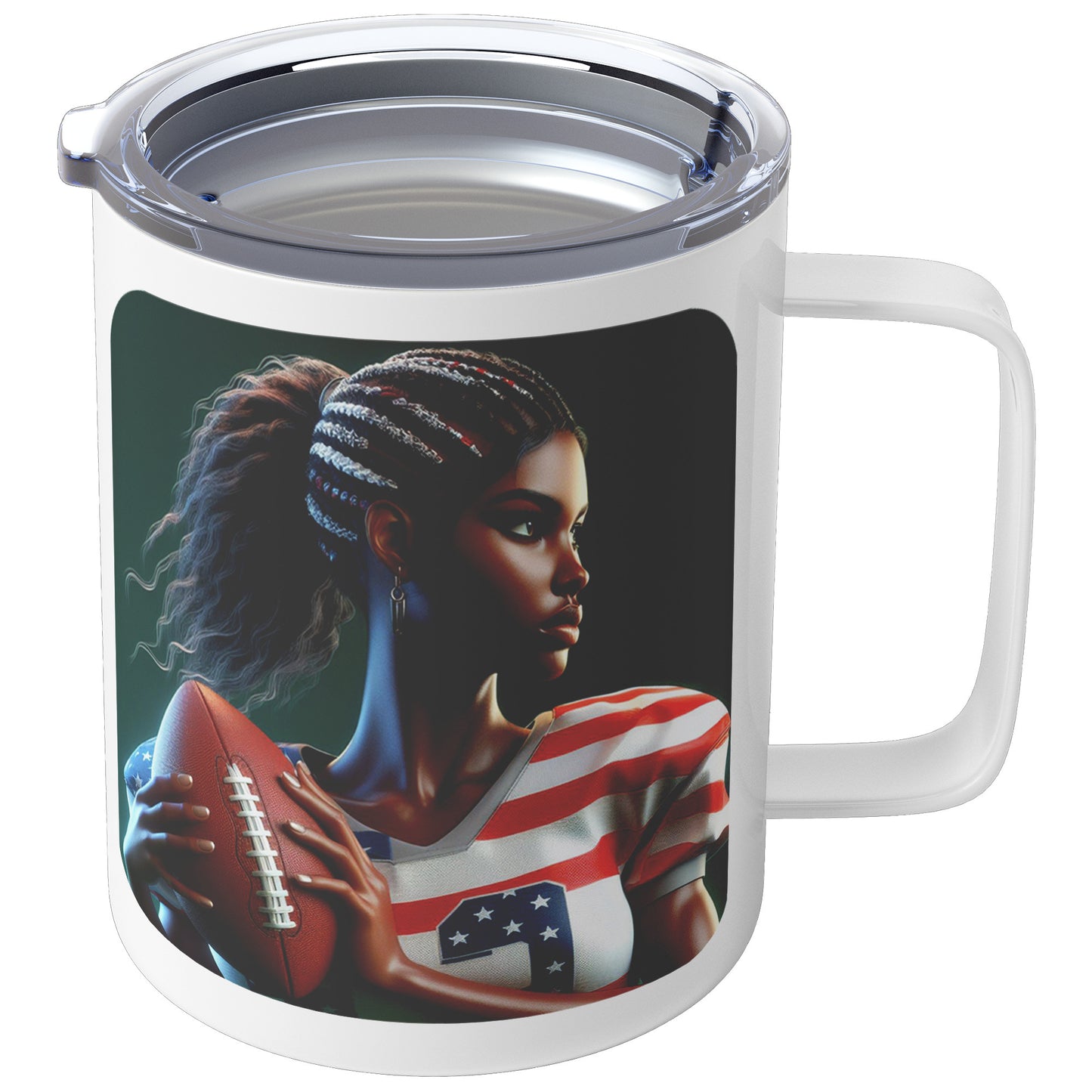 Woman Football Player - Insulated Coffee Mug #47