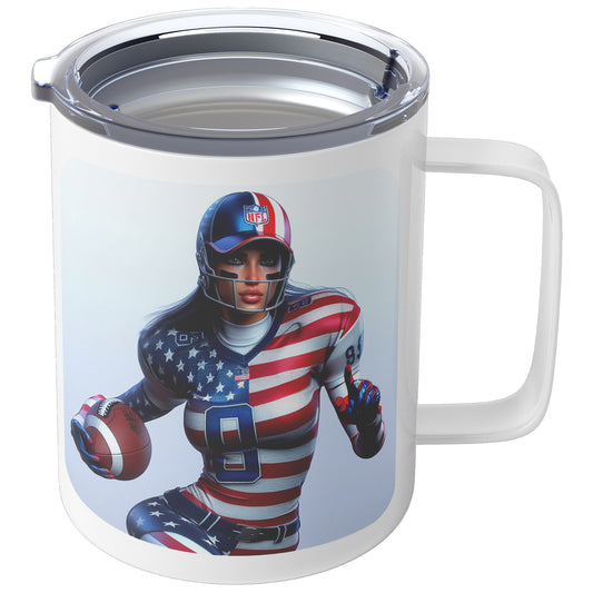 Woman Football Player - Insulated Coffee Mug #8