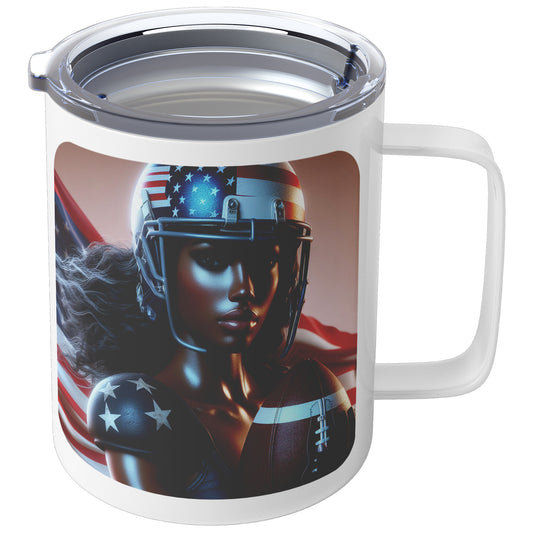 Woman Football Player - Insulated Coffee Mug #24