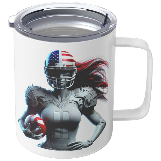 Woman Football Player - Insulated Coffee Mug #50