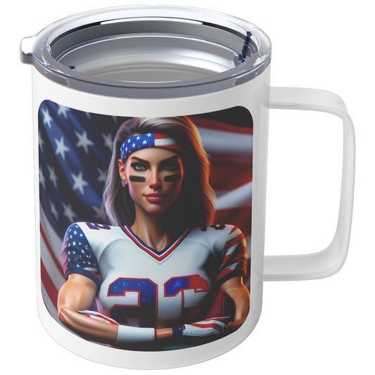 Woman Football Player - Insulated Coffee Mug #25