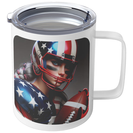 Woman Football Player - Insulated Coffee Mug #41