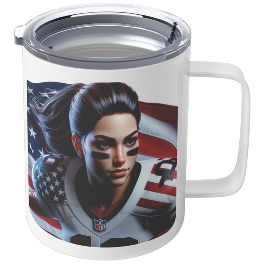 Woman Football Player - Insulated Coffee Mug #22