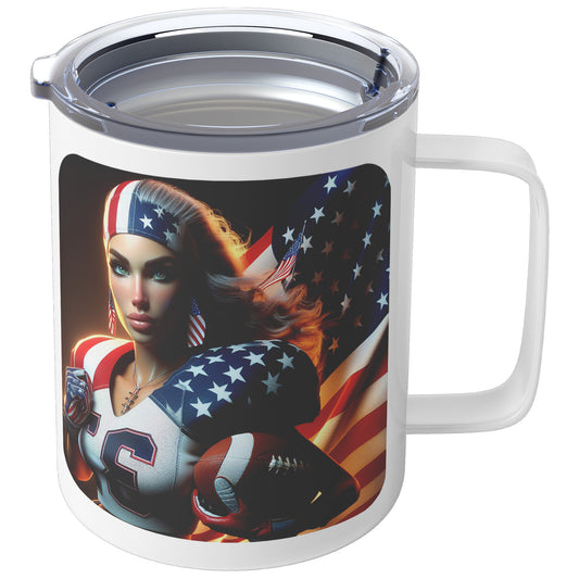 Woman Football Player - Insulated Coffee Mug #46