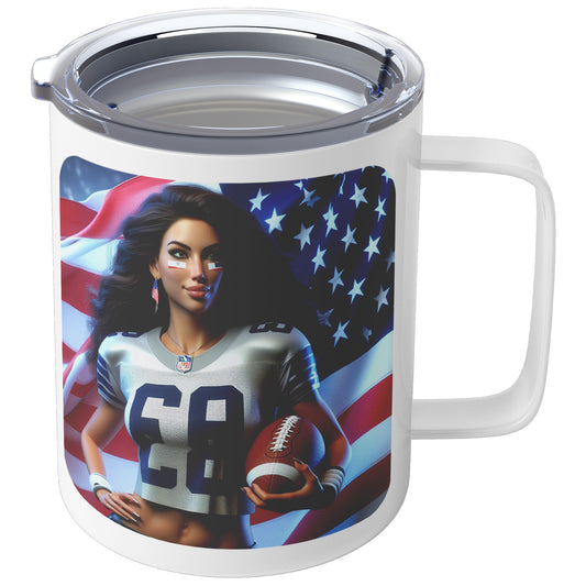 Woman Football Player - Insulated Coffee Mug #21