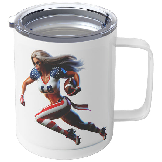 Woman Football Player - Insulated Coffee Mug #44