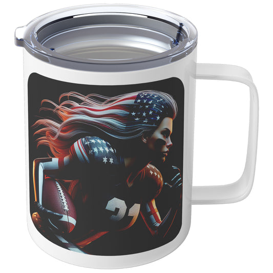 Woman Football Player - Insulated Coffee Mug #20