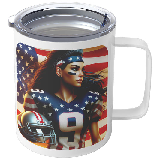Woman Football Player - Insulated Coffee Mug #33