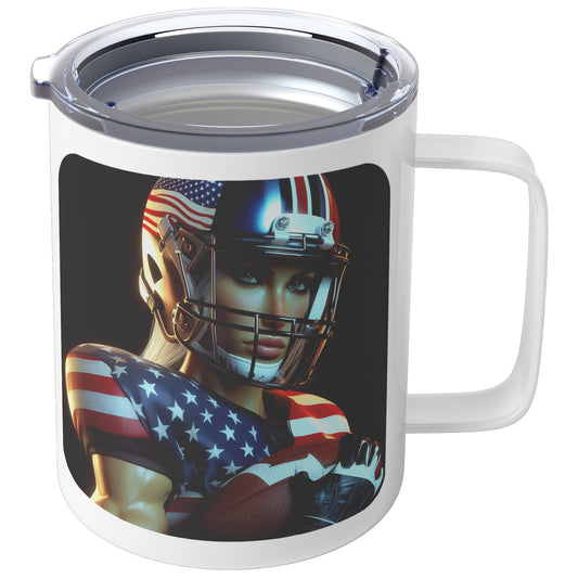 Woman Football Player - Insulated Coffee Mug #9