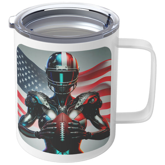 Woman Football Player - Insulated Coffee Mug #3