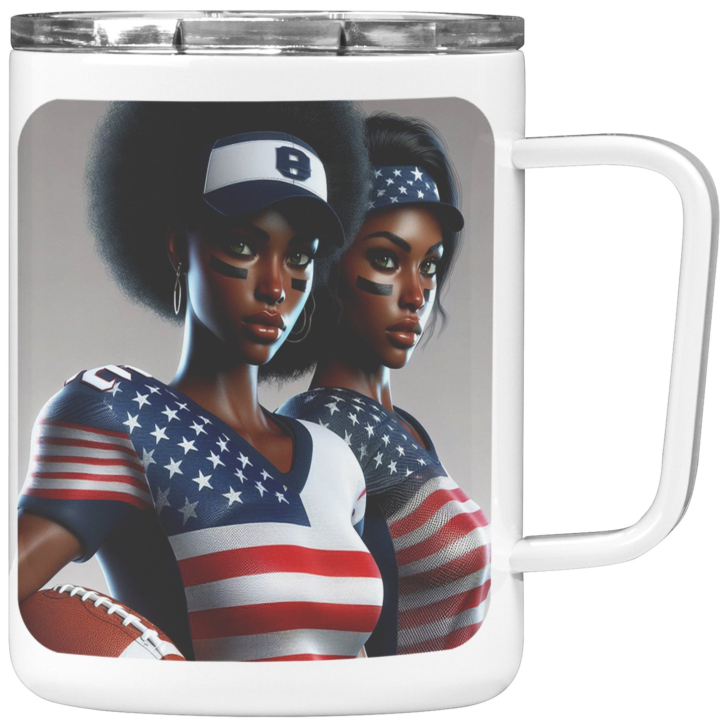 Woman Football Player - Insulated Coffee Mug #23