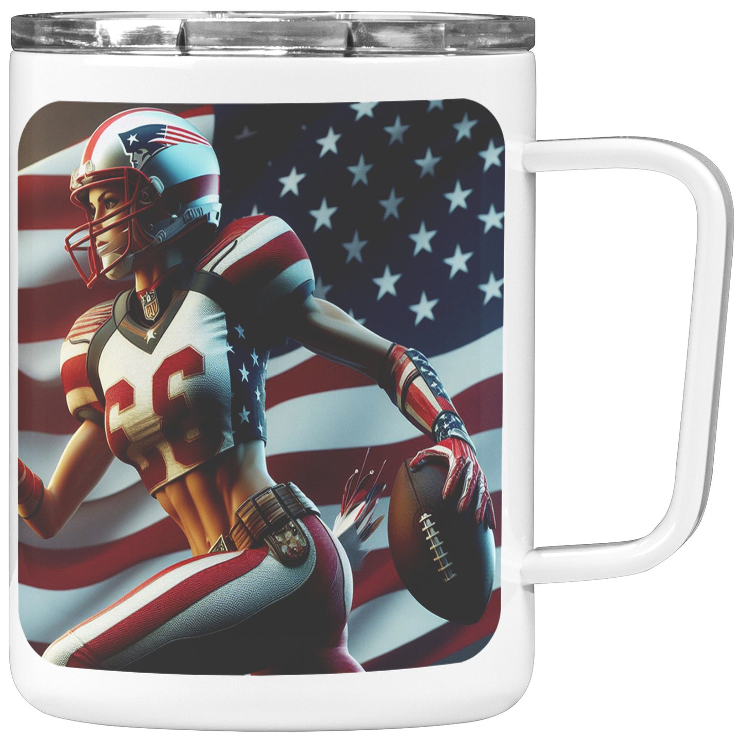 Woman Football Player - Insulated Coffee Mug #16