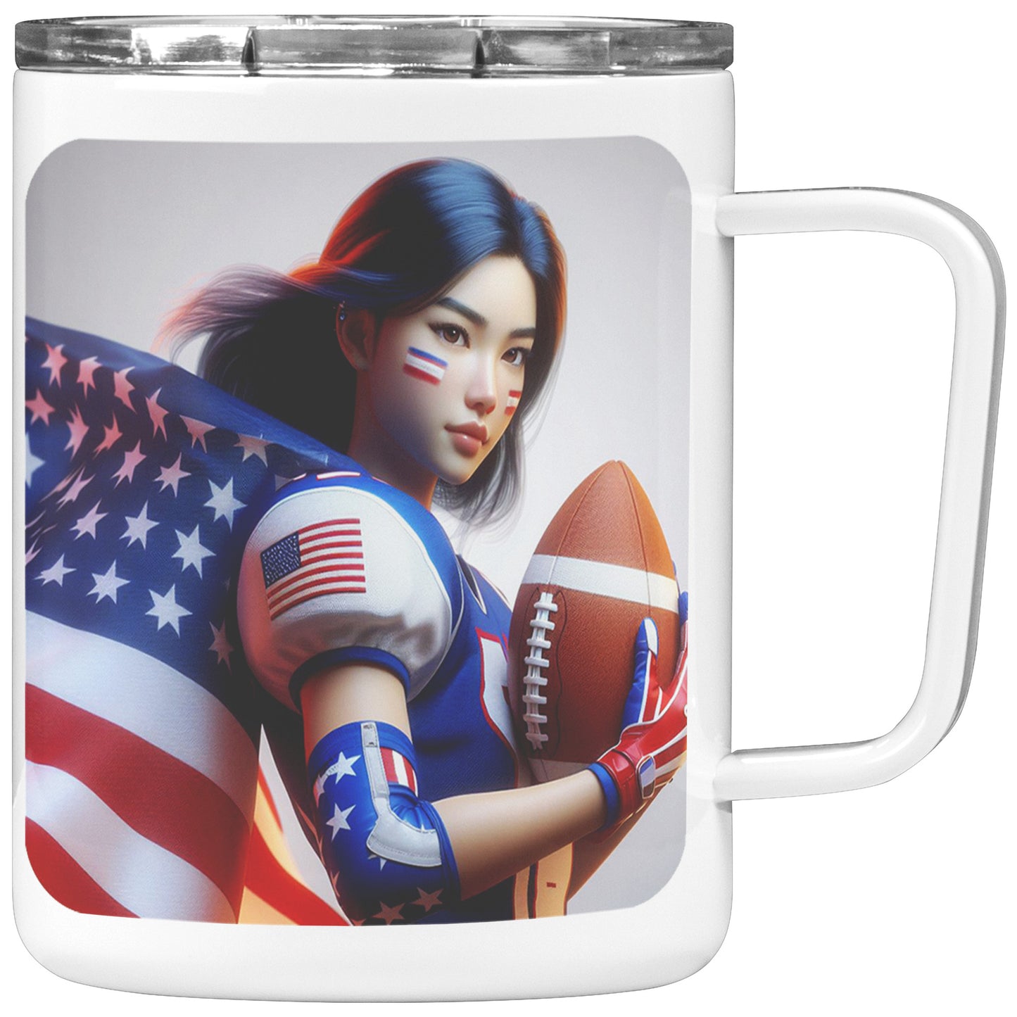 Woman Football Player - Insulated Coffee Mug #37