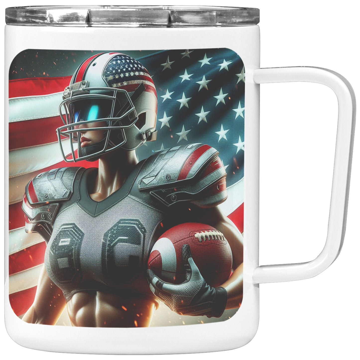Woman Football Player - Insulated Coffee Mug #34