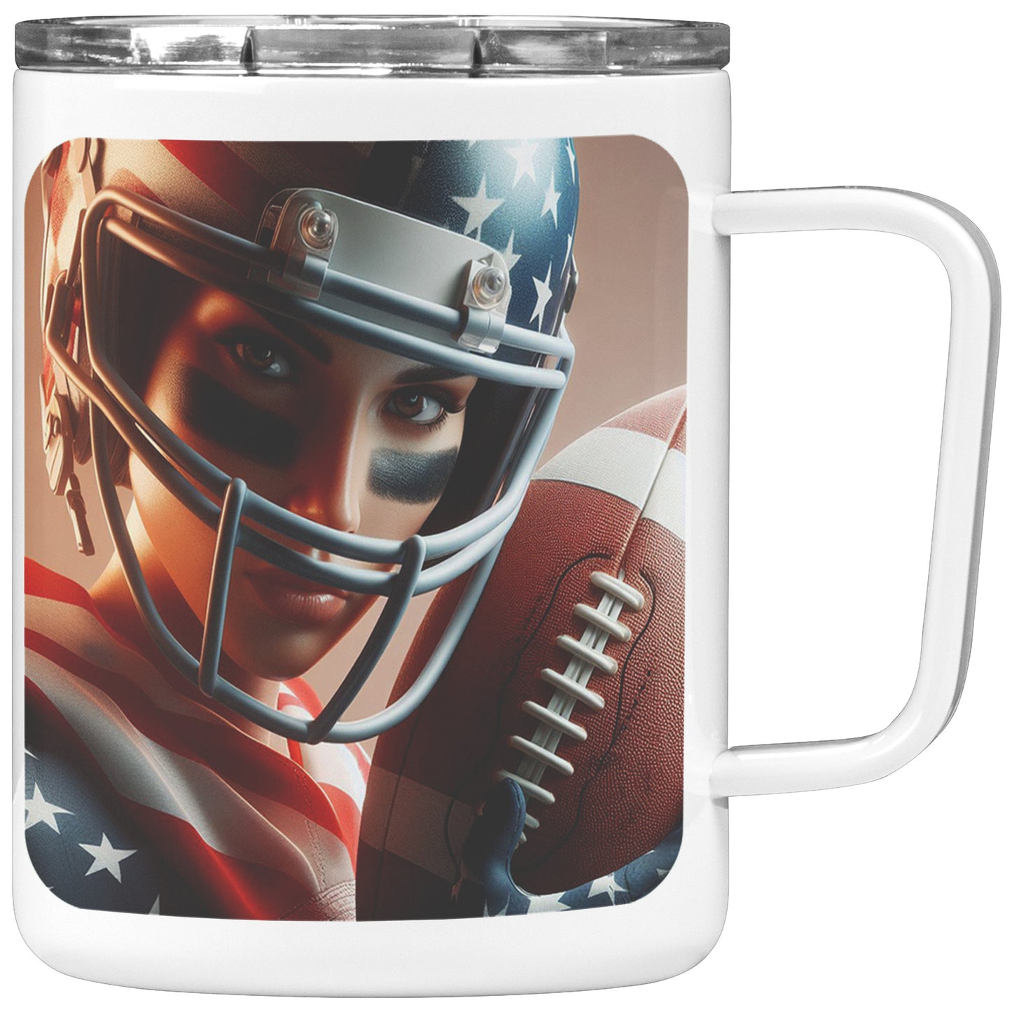 Woman Football Player - Insulated Coffee Mug #35