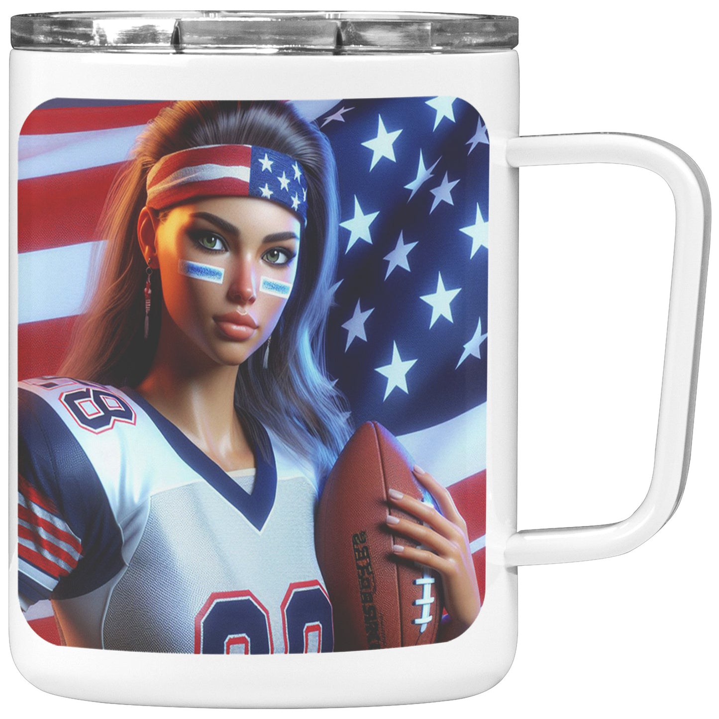 Woman Football Player - Insulated Coffee Mug #45