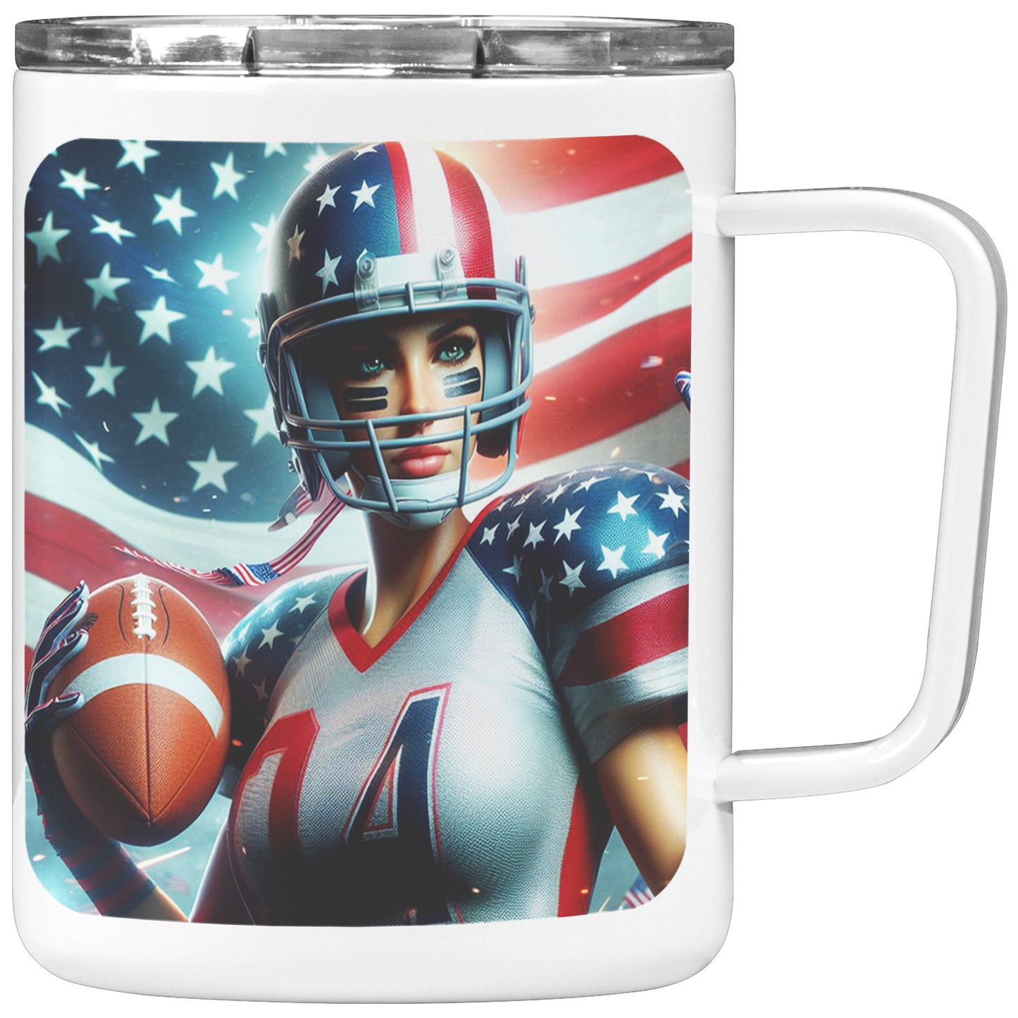 Woman Football Player - Insulated Coffee Mug #40