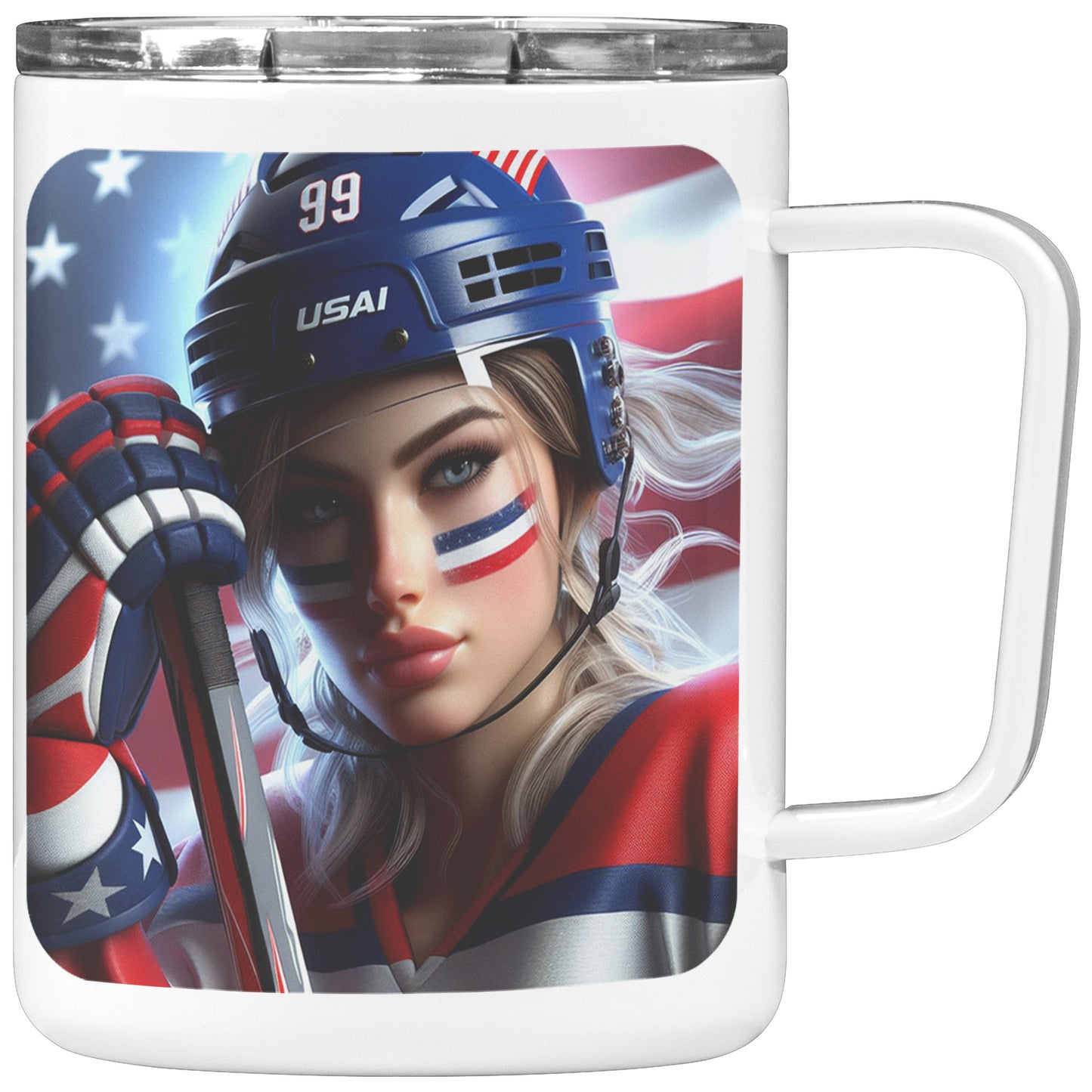 Woman Ice Hockey Player - Coffee Mug #1