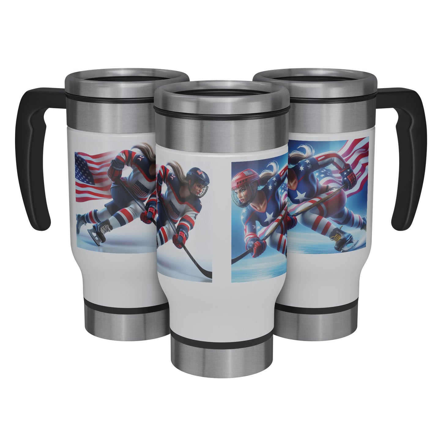 Women Ice Hockey Players - Travel Mug #26