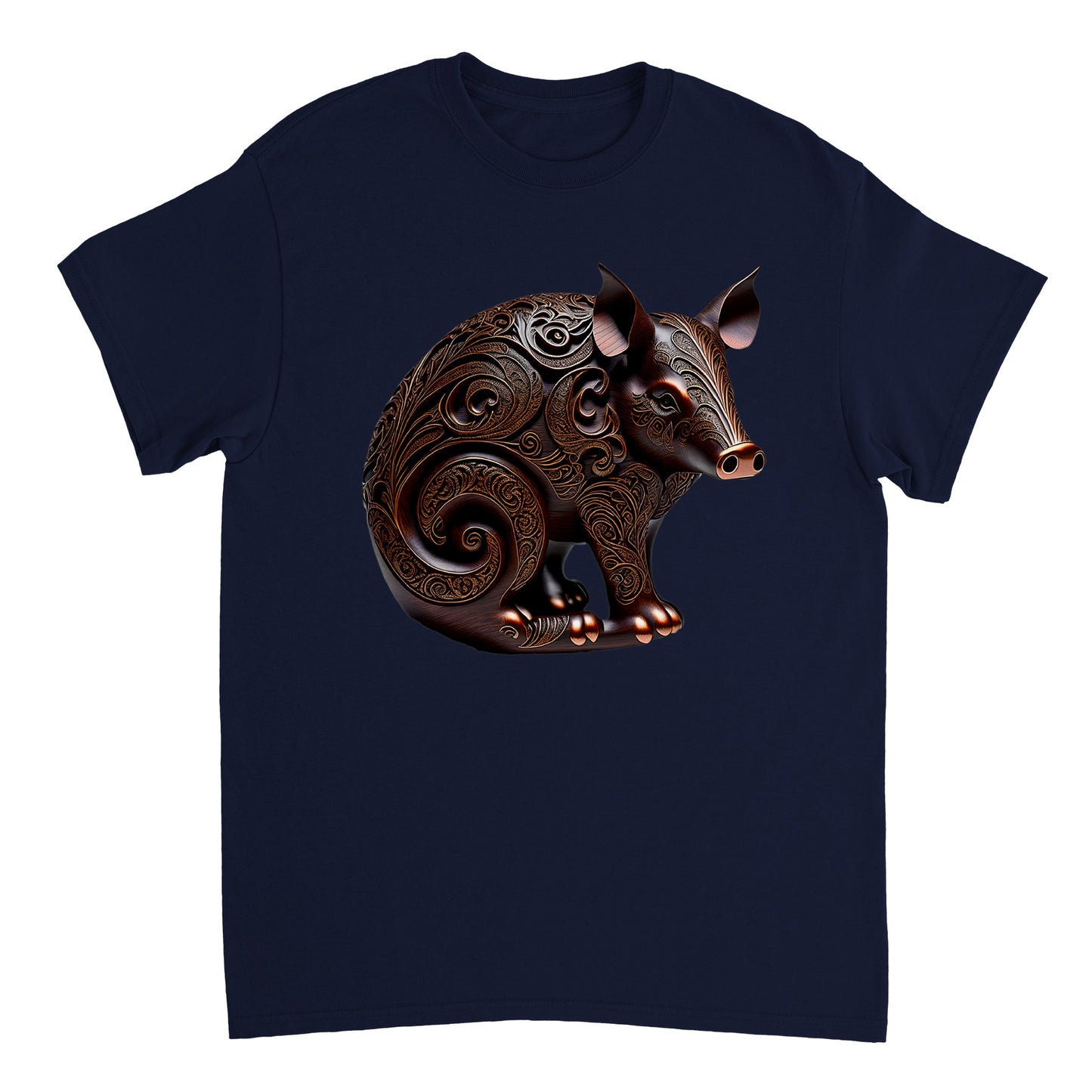3D Wooden Animal Art - Heavyweight Unisex Crewneck T-shirt 24