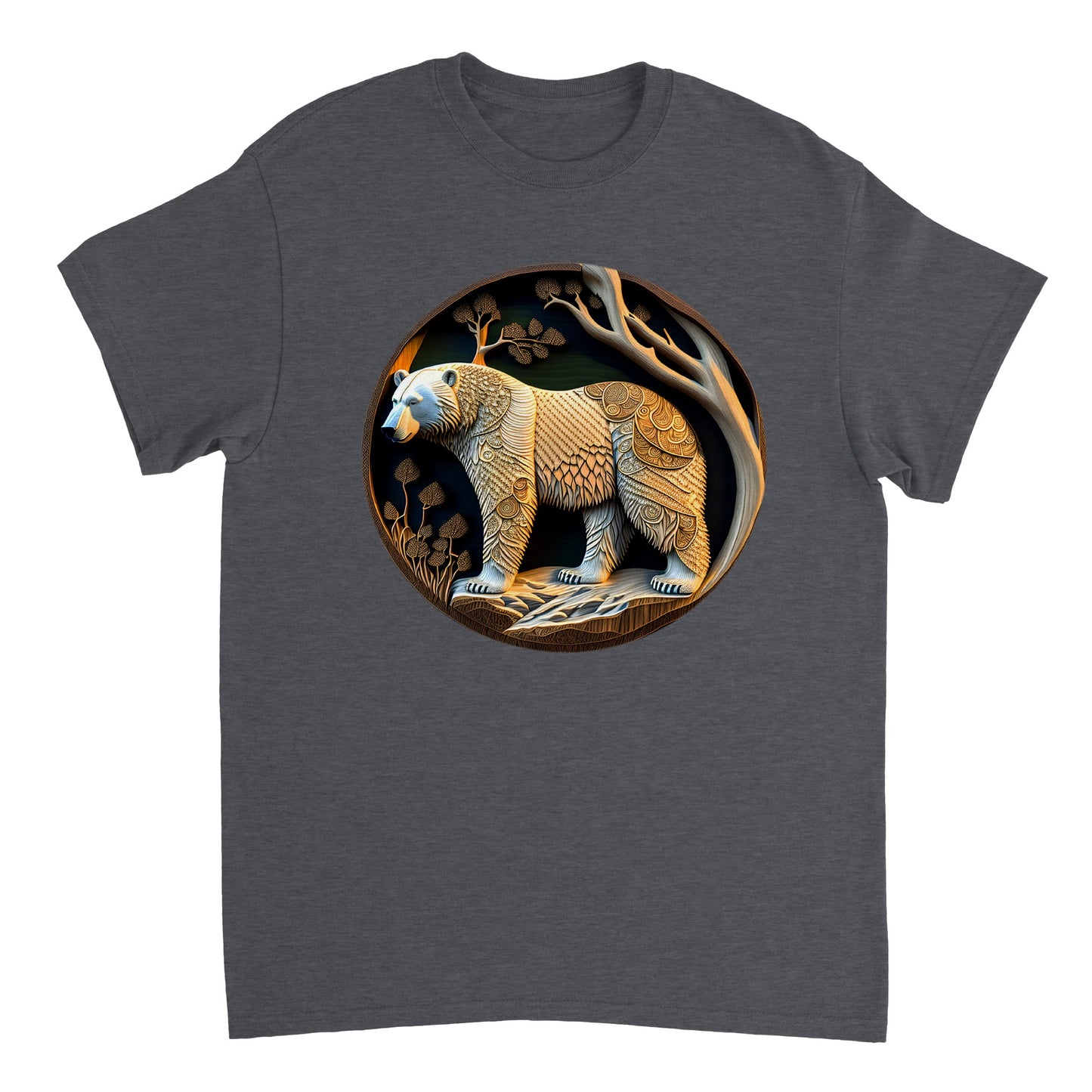 3D Wooden Animal Art - Heavyweight Unisex Crewneck T-shirt 30