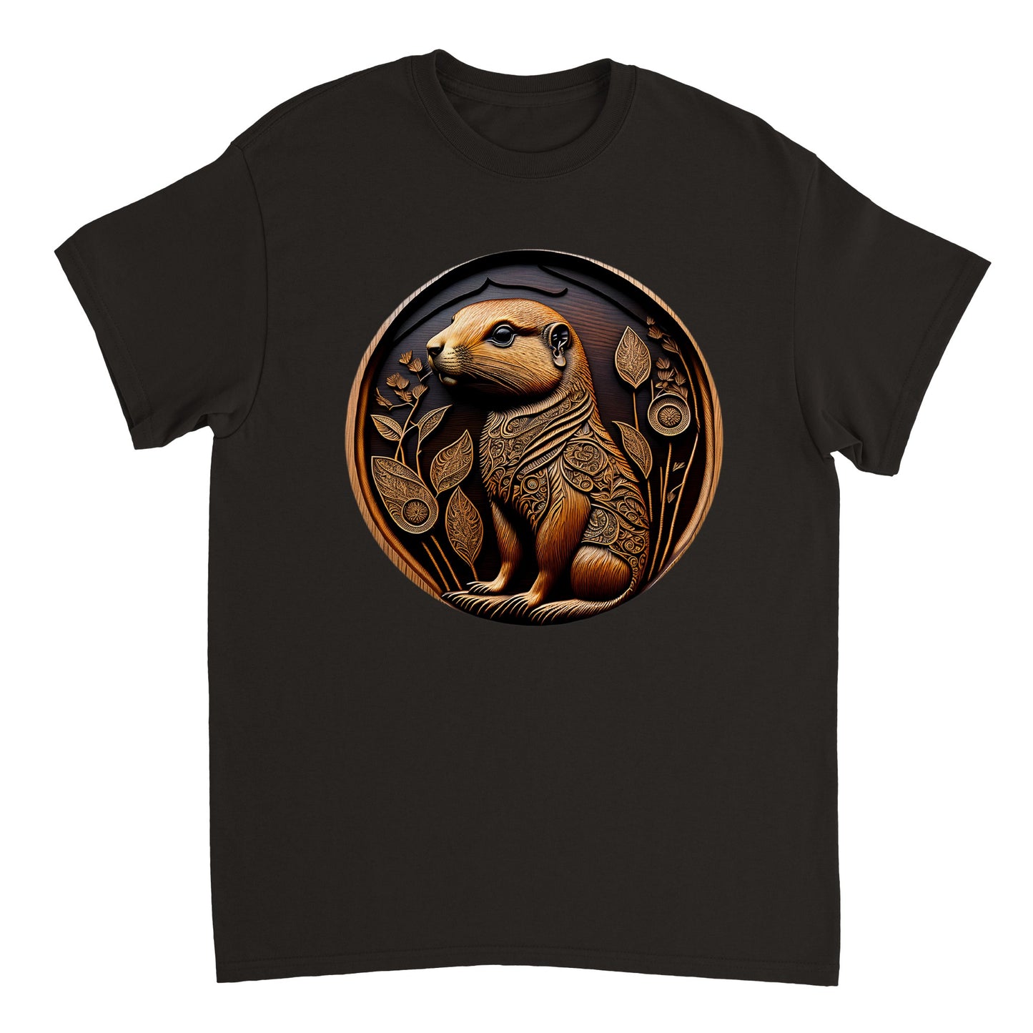 3D Wooden Animal Art - Heavyweight Unisex Crewneck T-shirt 7