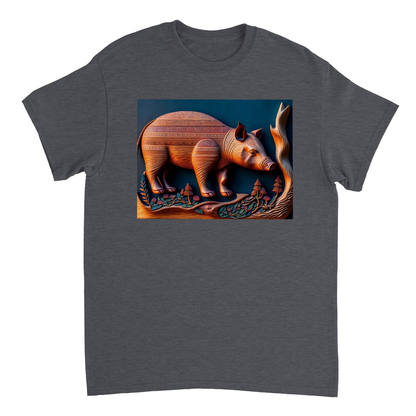 3D Wooden Animal Art - Heavyweight Unisex Crewneck T-shirt 75