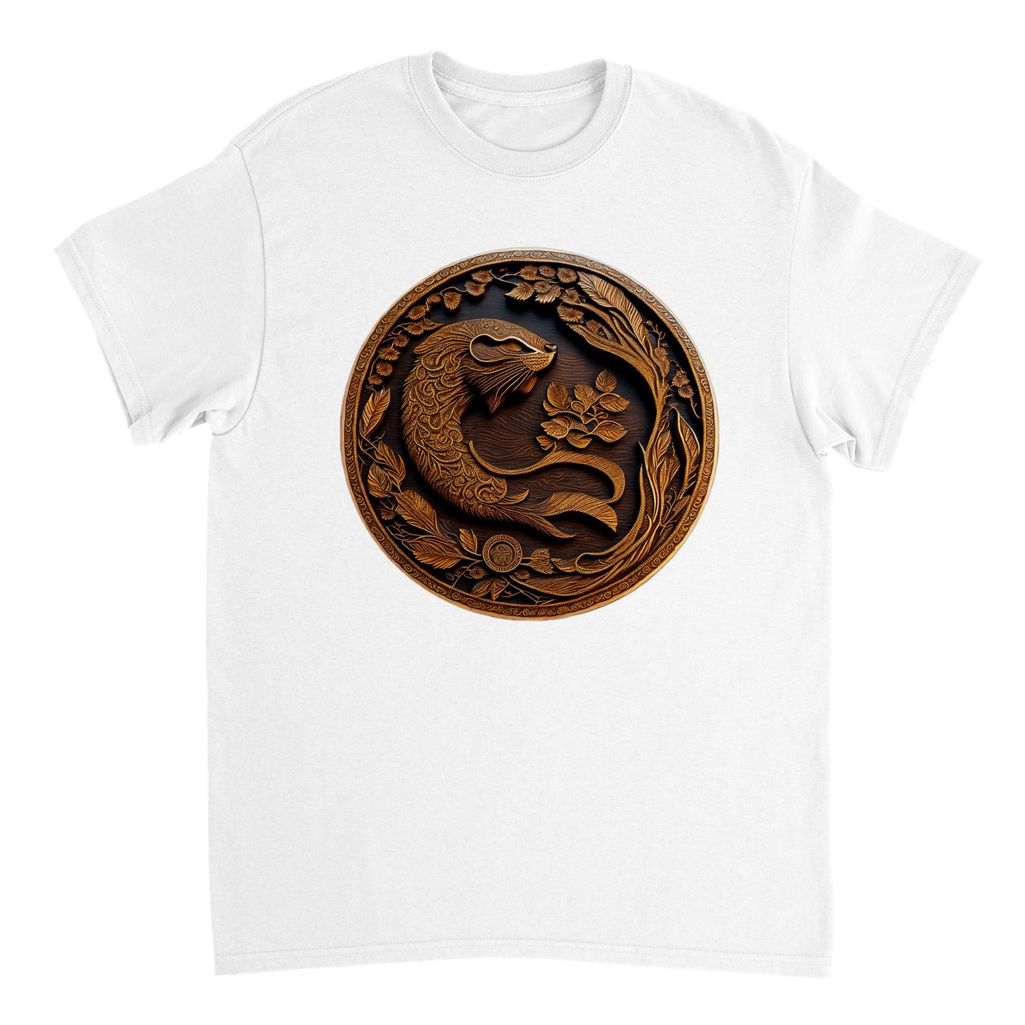 3D Wooden Animal Art - Heavyweight Unisex Crewneck T-shirt 18