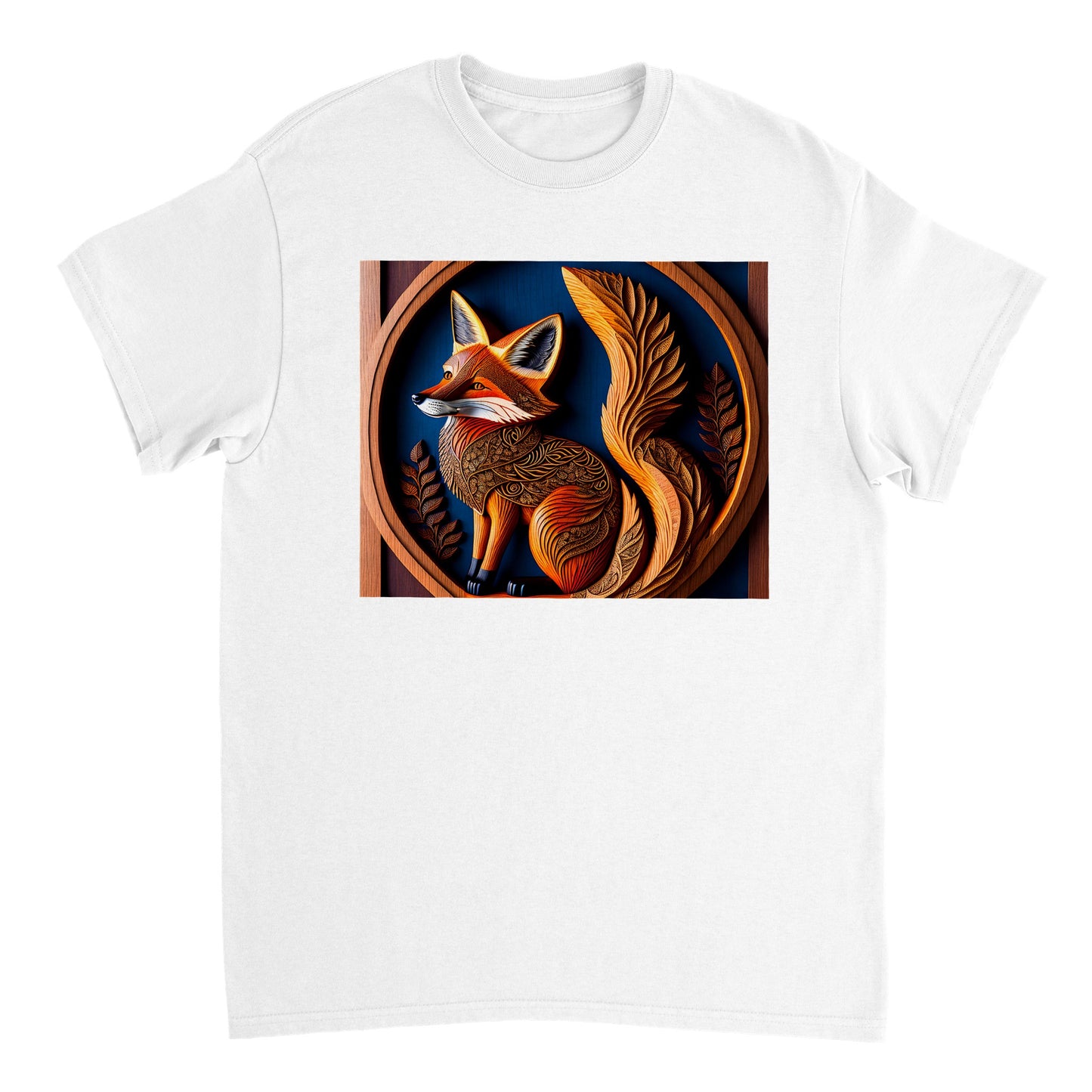 3D Wooden Animal Art - Heavyweight Unisex Crewneck T-shirt 85